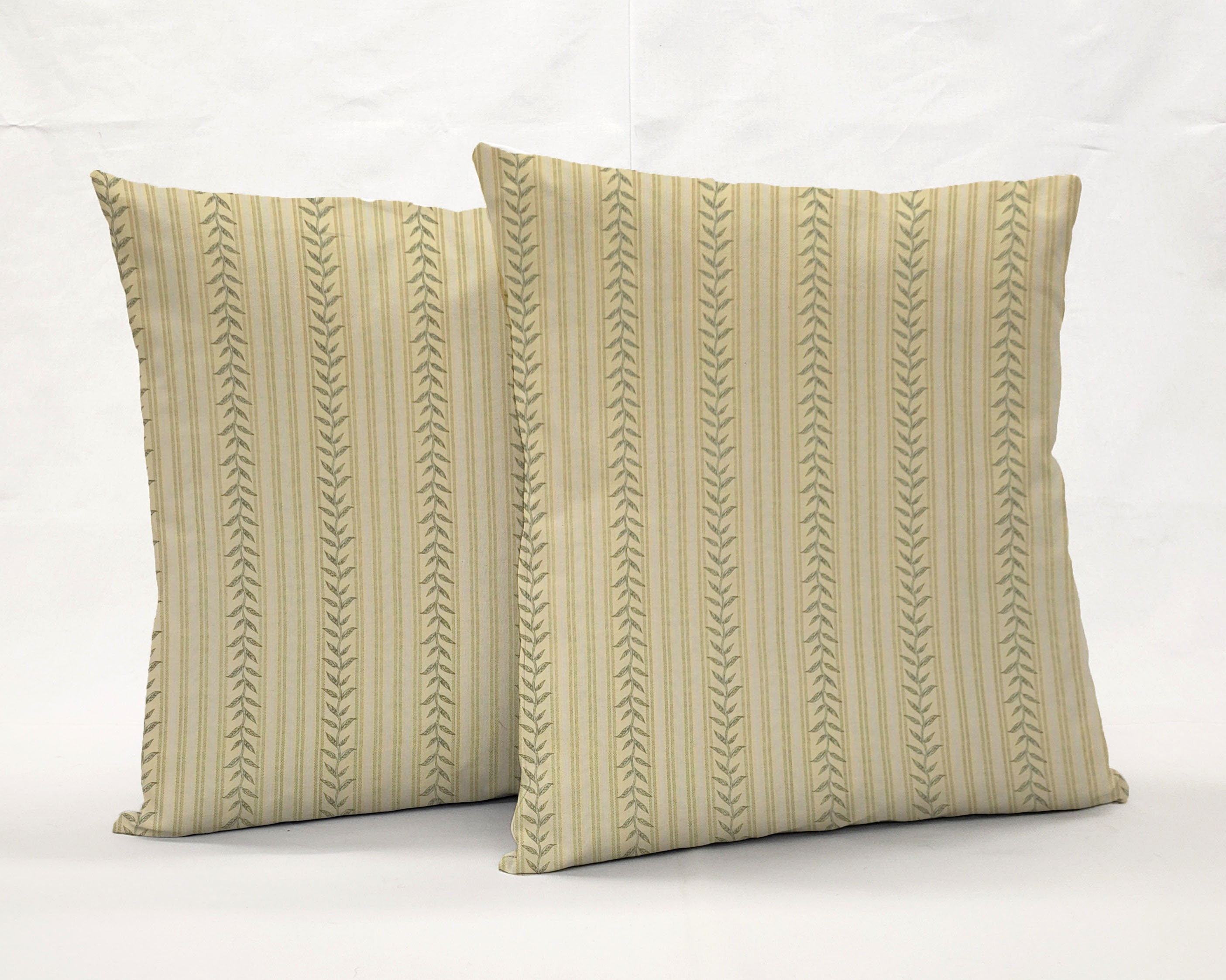 Striped Vines Pillowcase / Pillow Cover by Penny's Needful Things (24 x 24) (Yellow)