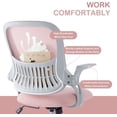 thumbnail image 6 of Ergonomic High-Back Mesh Office Chair - Breathable Waist and Back Support Computer Chair with Adjustable Armrests, Height Adjustment, and 360° Swivel Base(Pink), 6 of 8