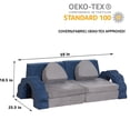 thumbnail image 4 of STAHMFOVER Modular Play Couch Solid Soft Fabric Foldable Couch with 10-Piece Set, Grey/Blue, 4 of 7