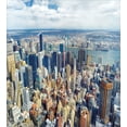 thumbnail image 3 of Modern Duvet Cover Set, Aerial View of Manhattan Skyline High Skyscrapers Business Center USA Landscape, Decorative 3 Piece Bedding Set with 2 Pillow Shams, Calking Size, Pale Blue Grey, by Ambesonne, 3 of 3