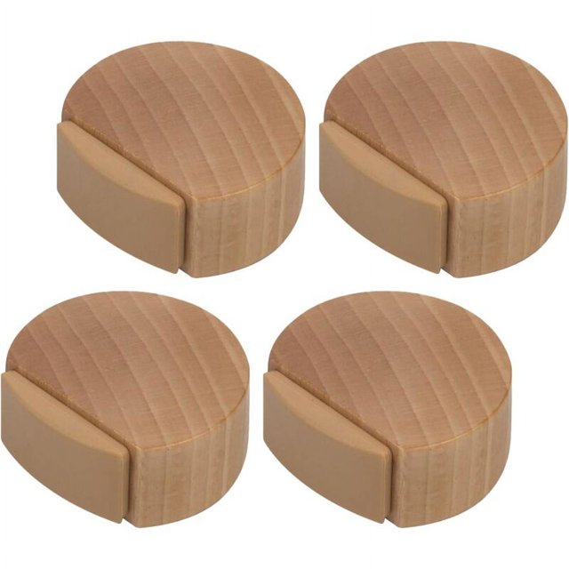 Tope de puerta adhesivo - Tope de puerta de madera para suelos y parquet - Tope de puerta adhesivo - Tope de puerta discreto y elegante - Juego de 4 (Haya)