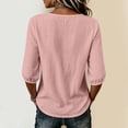 thumbnail image 7 of VBVC Women's Crew Neck Puff 3/4 Sleeve Blouse , Ladies' Loose Fit Casual Tunic Top , Lightweight Summer Shirt For Women,Pink,S-2XL, 7 of 7