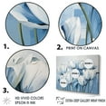 thumbnail image 3 of Designart "Blue-White Tulip Artistry I" Tulips Floater Framed Wall Art Living Room, 3 of 5