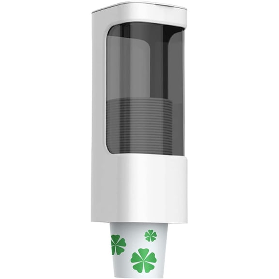 Cup Dispenser – Pull Type Water Cooler Cup Holder, Fits 3oz-5oz Disposable Paper or Plastic Cups, Wall Mount for Bathroom Mouthwash Cups, with Adhesive Paste for Home, Office, Hospital (White)
