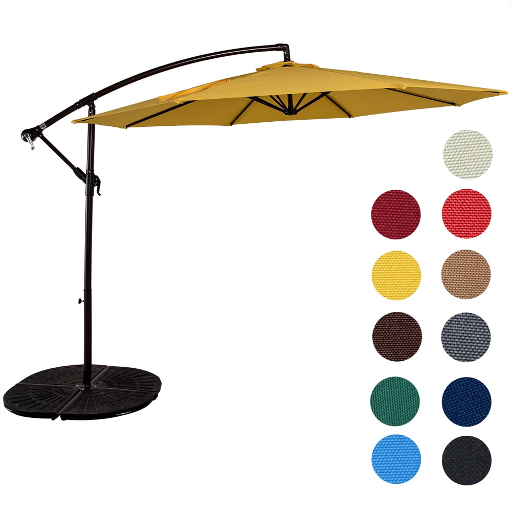 Sundale Outdoor 10 Feet Aluminum Offset Patio Umbrella with Crank, 8 Steel Ribs by Sundale Outdoor
