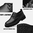 thumbnail image 2 of Men's Vintage Leather Lace Up Platform Oxfords Shoes Black Round Toe Soft Rubber Sole Non-Slip Waterproof Business Formal Derby Dress Shoes, 2 of 8