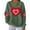 Army Green D, variant on Stamzod Cute Sweatshirts for Women Long Sleeve Casual Valentine's Tops Trendy Fashion Womens Crewneck Sweatshirt Lover Heart Green B M