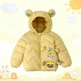 thumbnail image 4 of YUSIM Toddler Girls Quilted Jacket with Hood- Fashion Full Zip Warm Cute Winter Coats Yellow Size 1 T, 4 of 5