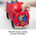 thumbnail image 4 of Fisher-Price Little People Helping Others Fire Truck Musical Toddler Toy with 2 Firefighter Figures, 4 of 7