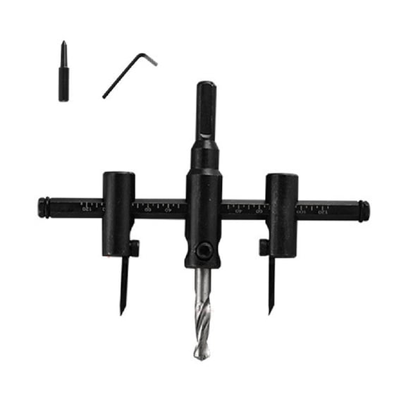 Adjustable Hole Cutter 30 to 300mm Heavy Duty Steel Suitable for Woodworking and Plasterboard Projects