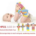 thumbnail image 2 of Ballery Baby Wrist and Foot Rattle Rattle, 4Pcs Foot and Wrist Rattle Set Baby Rattles Wrist and Foot Rattle Montessori Education Toys for 0-6 Months, 2 of 5