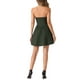 thumbnail image 3 of Vestido de mujer Inspire Chic con escote corazón, sin tirantes, con cremallera, mini y de corte acampanado, color verde militar, talla M, 3 of 6