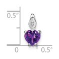 thumbnail image 4 of Auriga Fine Jewelry 14K White Gold Heart Amethyst and Diamond Pendant for Women (L- 12.25mm, W-6.4mm), 4 of 6