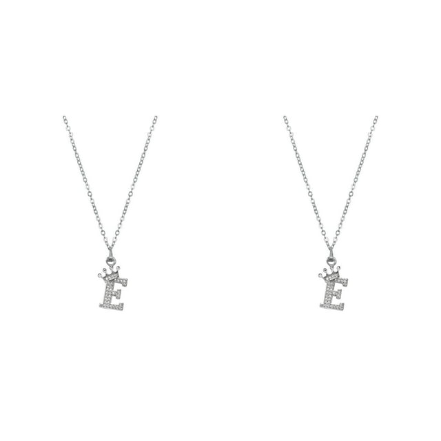 (Lot de 2) 2025 26 Anglais Plein Délicat Collier de Perles Pendentif Collier pour Femmes un Collier initial Colliers en Strass A Z 26 Alphabet initial
