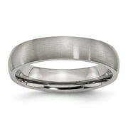 Lex & Lu Chisel Titanium 5mm Brushed Band Ring