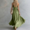 thumbnail image 4 of Womens Halter Sleeveless Casual Long Dress, Summer Pleated Waist Maxi Sundress, Elegant Flowy Swing Beach Dress for Party, 4 of 6