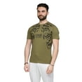 thumbnail image 2 of Cavalli Class Military Green Tiger Eyes Print Fashion T-Shirt-L for mens, 2 of 5