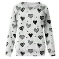 thumbnail image 4 of Valentine's Day Shirt for Women Love Heart Print Long Sleeve Tops Casual Loose Crewneck Sweatshirt Graphic Gift Blouses, 4 of 5