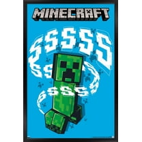 Minecraft - Creeper SSS Wall Poster, 14.725" x 22.375", Framed