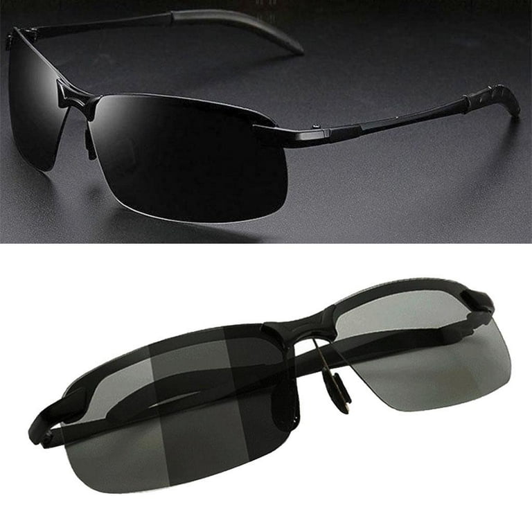 Polarized Color Changing Driving Retro Glasses, Tac Polarized Lens - UV400 Protection Coating Blocks of Harmful UVA & UVB Black Polarized