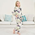 thumbnail image 6 of Fluffy Pajamas Set Fuzzy Winter Warm Pj Sets Pullover Tops and Long Pants Ginkgo Leaves and Petals X-Large, 6 of 8