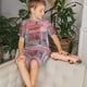 thumbnail image 4 of Fotbe Pastel Pink Beach Cafe Pijama Estampada de 2 Piezas para Niños – Ropa de Dormir de Manga Corta Cómoda para Niños y Niñas, Camiseta y Shorts de Algodón-Large, 4 of 6