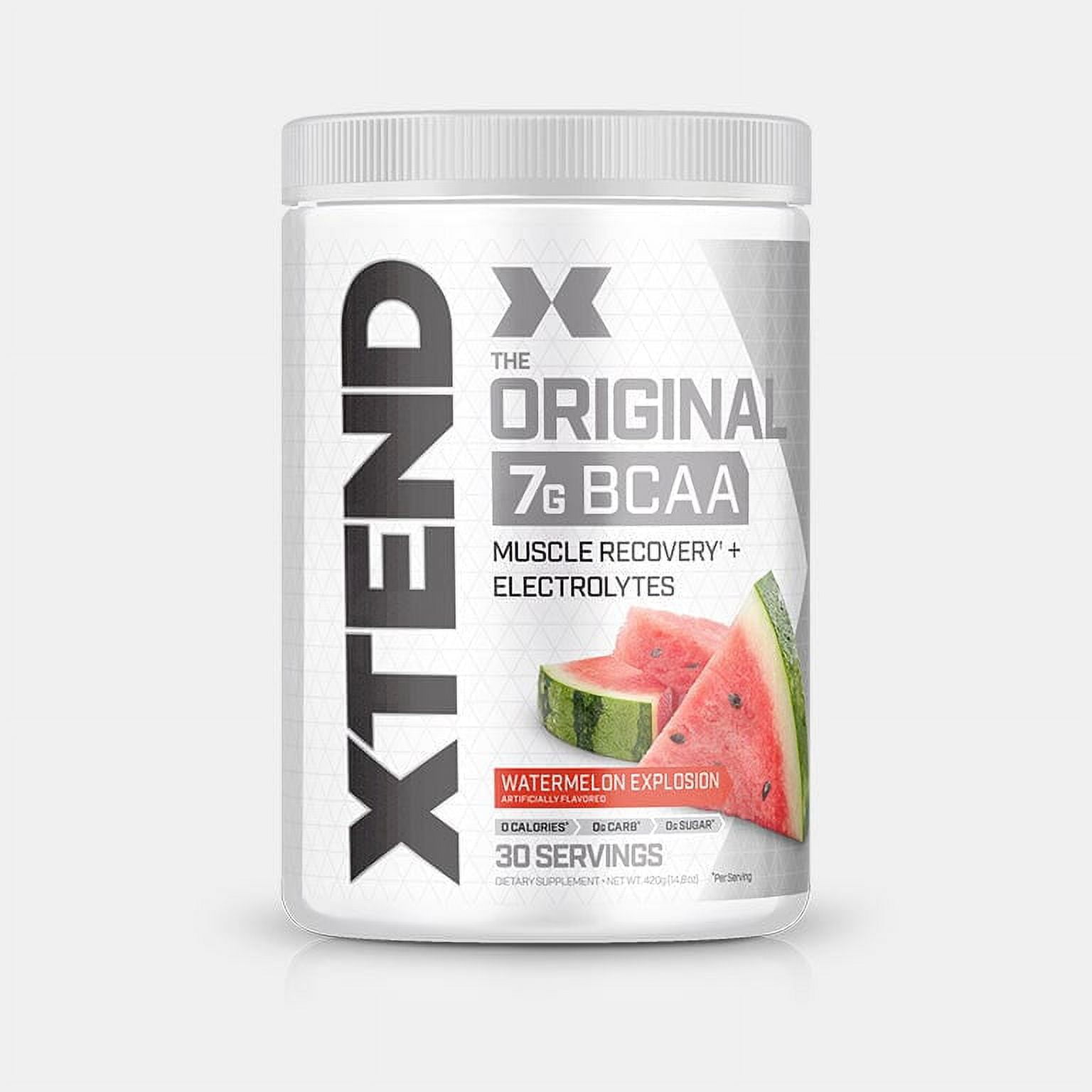XTEND Original BCAA Powder, Sugar Free Post Workout Muscle Recovery Drink with Amino Acids and 7g BCAAs, Watermelon Explosion Flavor, 30 Servings