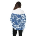 thumbnail image 4 of FORMRS Womens Scarf Winter Soft Long Big Warm Shawls Wrap Tassel Scarves, Blue Garden Pattern, 4 of 9