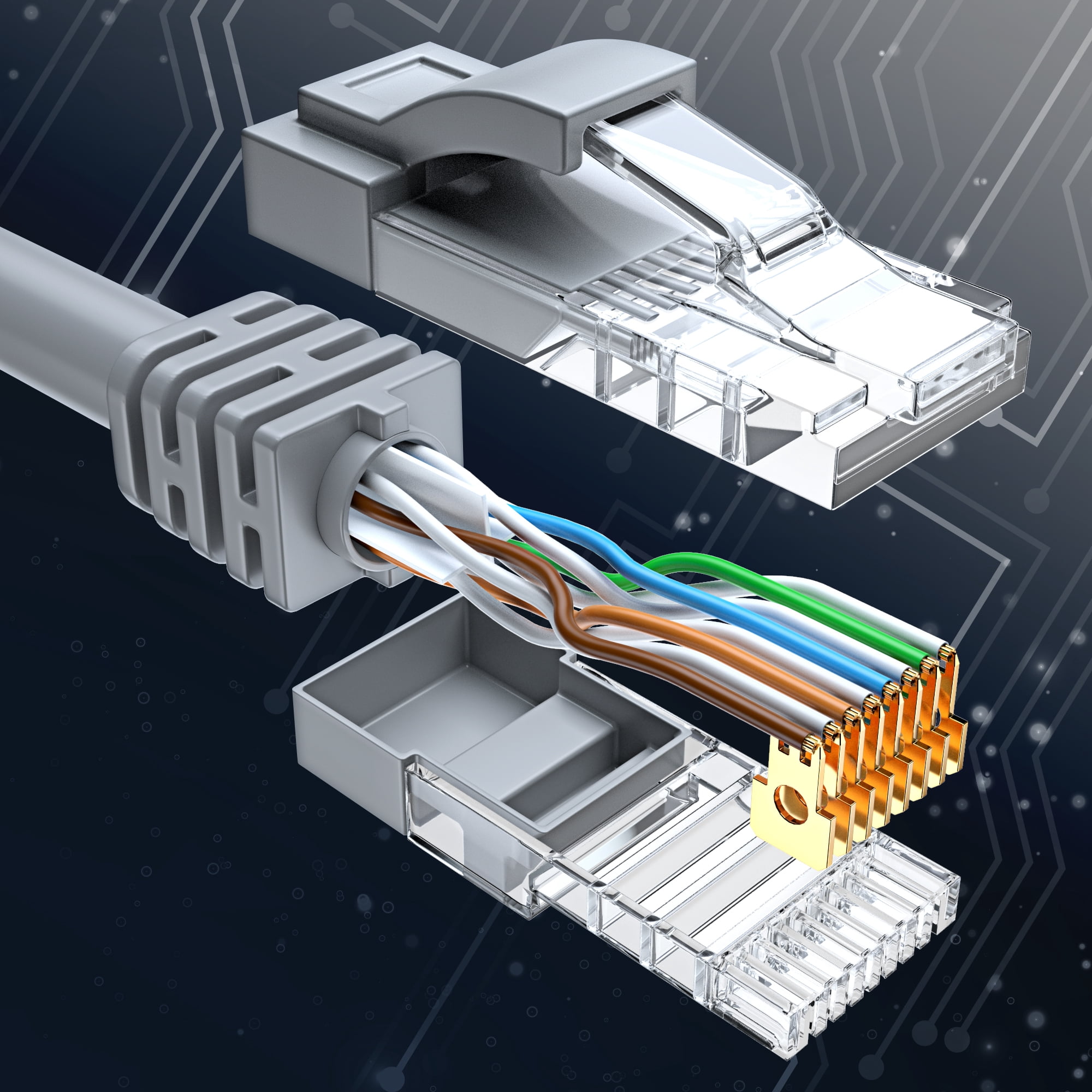 Cat 6 Ethernet Cable 100 Ft, 100% Pure Copper, Cat6 Cable LAN Cable, Internet Cable, Patch Cable and Network Cable - UTP (Gray) 100 Feet