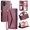 Red, variant on Wallet Crossbody Case for iphone 16 Plus Rfid Blocking Wallet Case for Women Card Holder Zipper Bills Slot