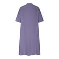 thumbnail image 5 of FYEGRE Women's V-Neck Casual Linen Dress with Pocket Women's Plus Size Short Sleeve Beach Maxi Dress Purple XL, 5 of 6