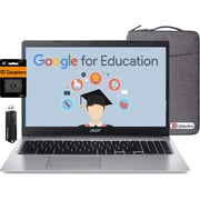 acer Chromebook 315 15.6" FHD (Intel Celeron N4500, 4GB RAM, 192GB Storage (64GB eMMC + 128GB IST SD Card) Home & Student Laptop, Long Battery Life, Wi-Fi, Webcam, SD Card Reader, Chrome OS, Silver