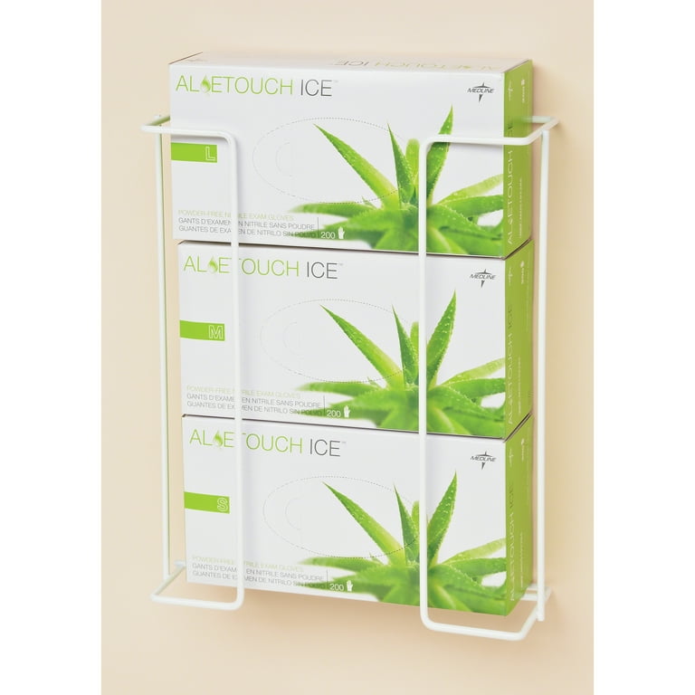 Medline Horizontal-Mount Wire Triple Glove Box Holder - Horizontal - 2 / Pack - White Medline Horizontal-Mount Wire Triple Glove Box Holder - Horizontal - 2 / Pack - White