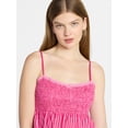 thumbnail image 4 of No Boundaries Cotton Smocked Baby Doll Tank Top, Women's XXS-XXXL, 4 of 6