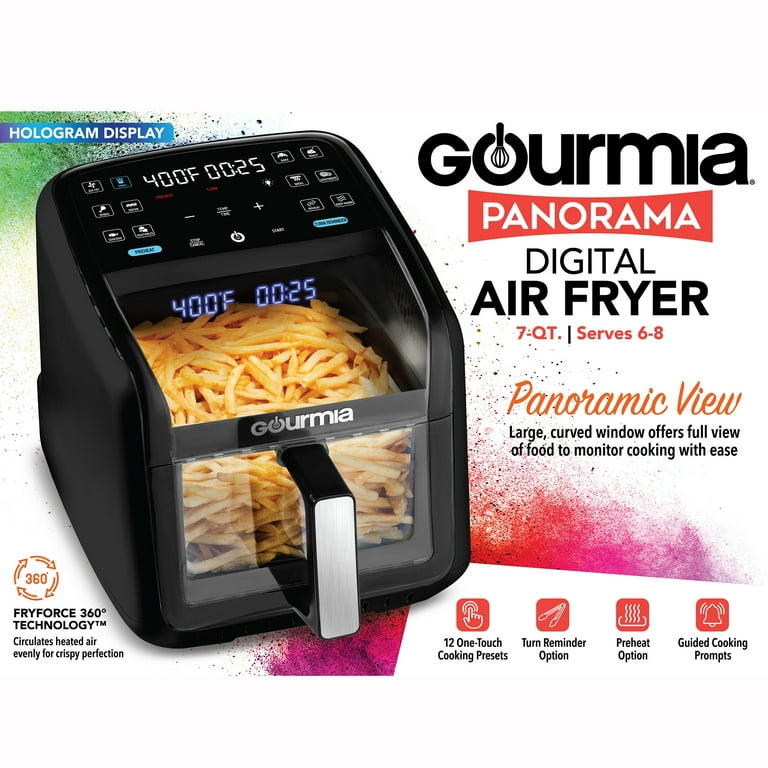 Gourmia Panorama 7-QT Digital Air Fryer w/ Panoramic View Gourmia Panorama 7-QT Digital Air Fryer w/ Panoramic View