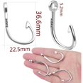 thumbnail image 3 of 50 Pieces 36.6 mm × 22.5 mm, Antique Silver Fish Hook Pendant Charms Tibetan Vintage Fishing Hook Charms Craft Supplies for DIY Jewelry Making Findings, 3 of 7