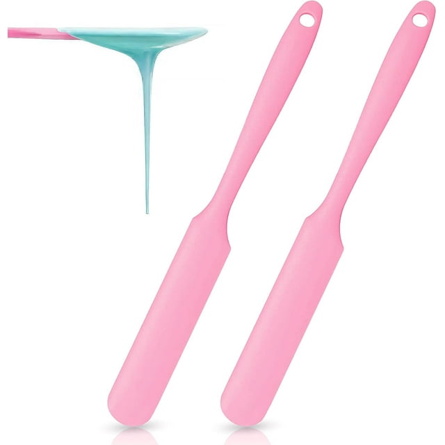 2 Pieces Non-stick Wax Spatulas Jar Spatulas Set, Hair Removal Waxing Applicator Easy to clean Reusable Scraper, Large Area Hard Wax Sticks for Body Use on Salon and Home Mixing Baking Scrapers