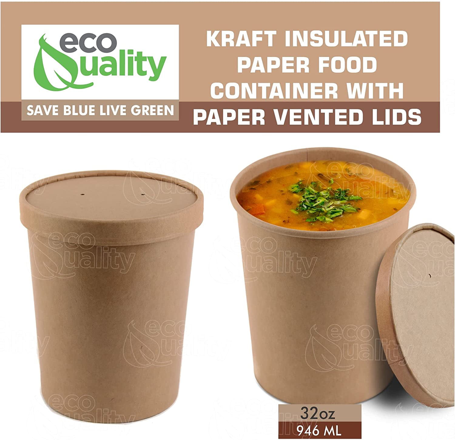 ECO Friendly Corrugate Paper Food/Soup Container with Lid (Pack of 500 pcs)  – DNET-ECO COMPANY LIMITED