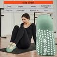 thumbnail image 4 of Babcutegg 3PC Pilates Socks for Women Breathable Soild Color with Webbing Strechy Non-Slip Womens Indoor Sports Wear Green Size Free Size, 4 of 9