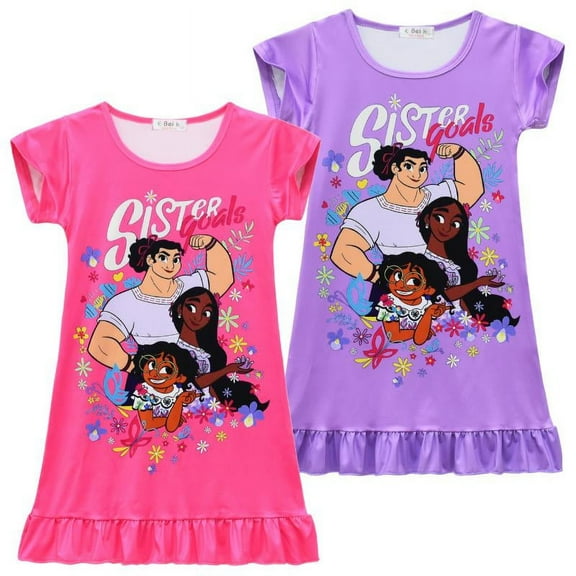 Little Girls Mirabel Princess Dress Up Toddler Summer Casual Dress Girls Night Dresses