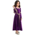 thumbnail image 5 of Aislor Medieval Princess Girls Renaissance Party Vintage Maxi Dress Ball Gown 6-16 Purple 6, 5 of 7