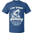 thumbnail image 2 of OXI T-Shirt - A Day Without Fishing, Basic Casual T-Shirt for Men's and Women Fleece T-Shirt Short Sleeve - Indigo Blue 2X-Large, 2 of 3