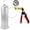 Red + Protected Gauge, variant on LeLuv Ultima Penis Pump, Brass w/ Red Handle, Silicone Grip, Clear Hose   Protected Gauge | 9" x 3.00" Cylinder