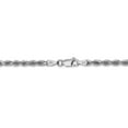thumbnail image 4 of Solid 14k White Gold Big Heavy 3.35mm Diamond-Cut Quadruple Rope Chain Necklace 24" - with Secure Lobster Lock Clasp, 4 of 4
