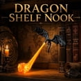 thumbnail image 3 of Dragon Bookshelf Nook Light, 3D Printed Fire-Breathing Fantasy Shelf Decor | Flying Dragon Design | Red or Blue Flame | Large & Small Options | Book Lover Gift | Halloween Shelf Display, 3 of 9