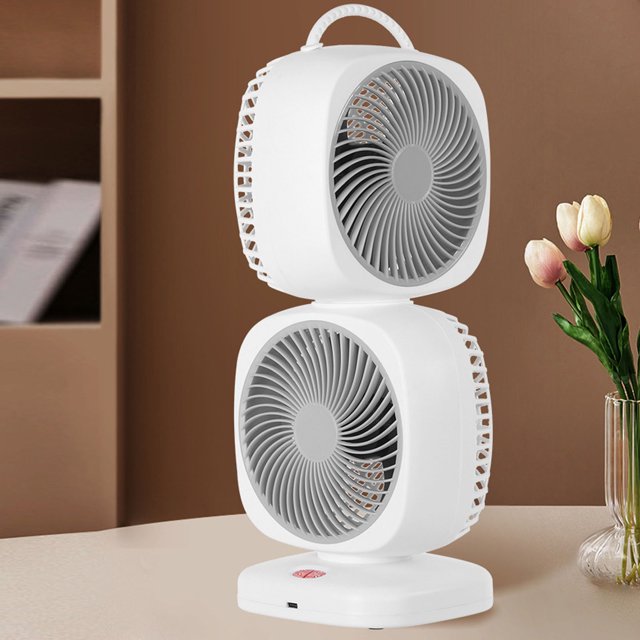 Ventilador De Doble Torre, Pequeño Ventilador De Mesa Oscilante Portátil 5 Velocidades Para Oficina Para Acampar