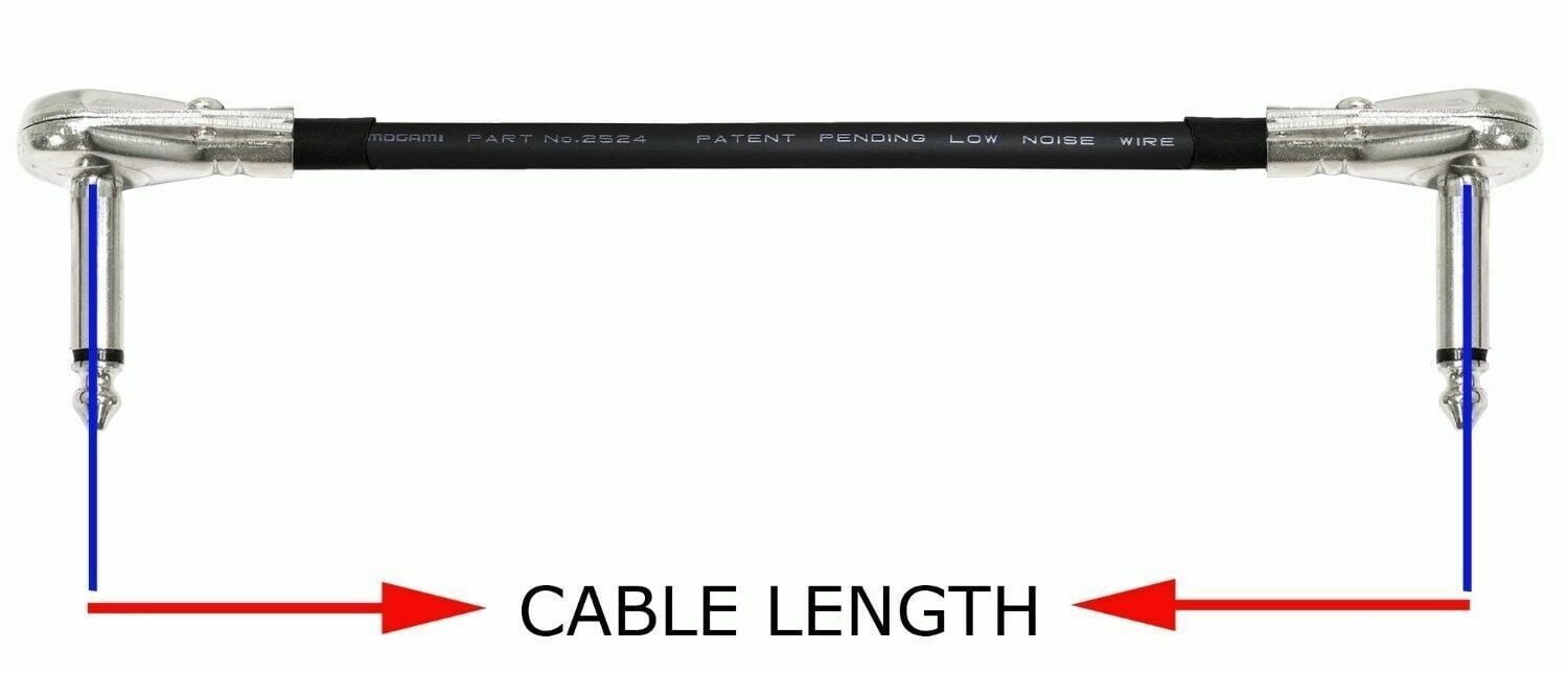 3 X Mogami 2524 7" Guitar Pedalboard Patch Cable With Pancake Connectors