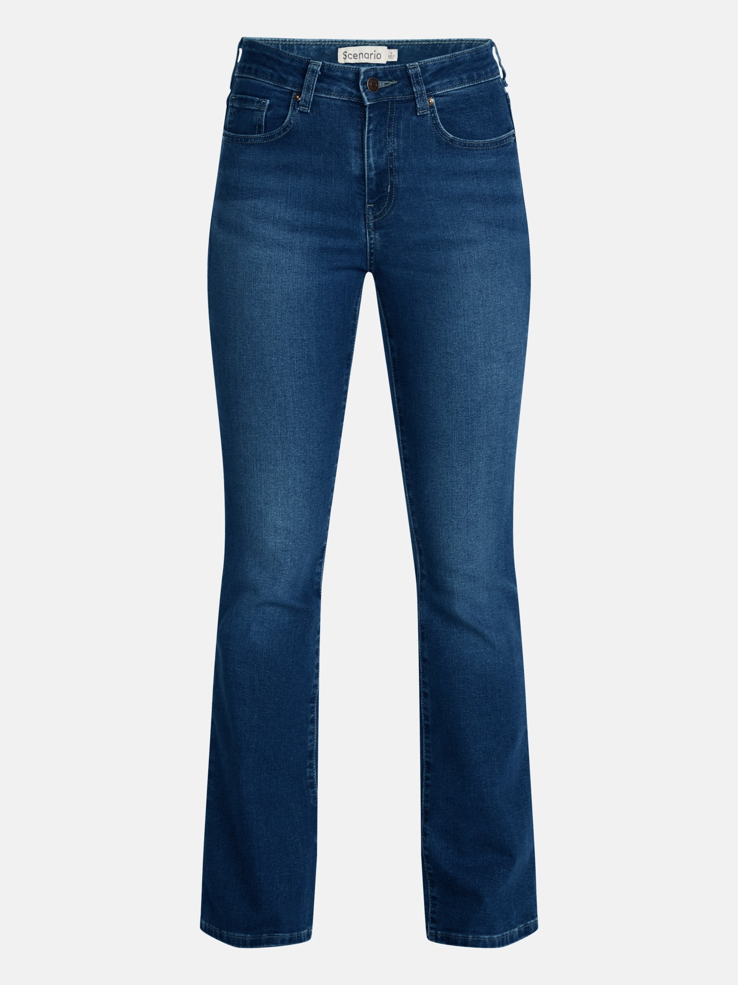 Scenario Women's Mid Rise Bootcut Jeans, Sizes 0-20, 0S-20S, 4L-14L