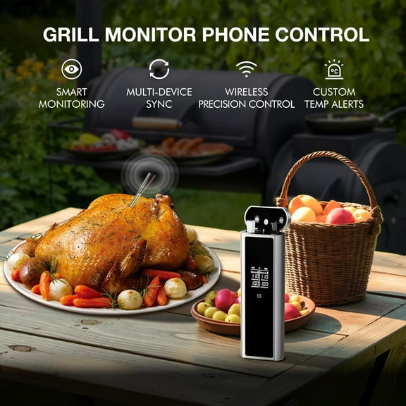 Wireless Digital Meat Thermometer with Dual Probes for BBQ and Oven Cooking
