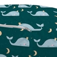 thumbnail image 3 of Whale Pouf Cover with Zipper, Sleeping Kings of the Oceans in the Sky Among the Moon and Stars Nature, Soft Decorative Fabric Unstuffed Case, 30" W X 17.3" L, Pale Blue Beige Teal, by Ambesonne, 3 of 5
